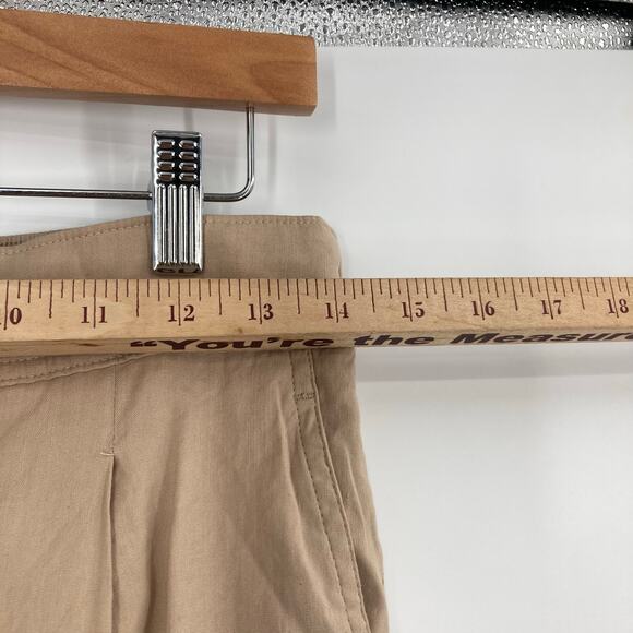 VINCE Preppy Linen Cargo Cropped Oat Beige Trouser Pant 8 NEW Capsule Beach - Picture 7 of 15